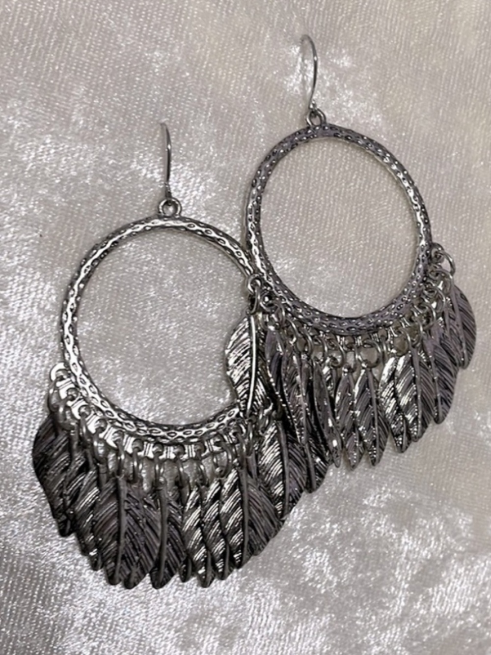 Greece Imported Feather hoop earrings